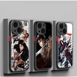 เคสโทรศัพท์มือถือแบบนิ่ม ลายอะนิเมะผ่าพิภพไททัน 4GBY สําหรับ iPhone 12 13 Plus 14 Pro Max