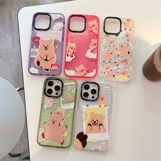 Casetifg เคสโทรศัพท์มือถือ ซิลิโคนแข็ง TPU กันกระแทก ลายหมีพลับน่ารัก คุณภาพสูง พร้อมกล่อง สําหรับ iPhone 11 14 12 13 Pro Max 14 Plus