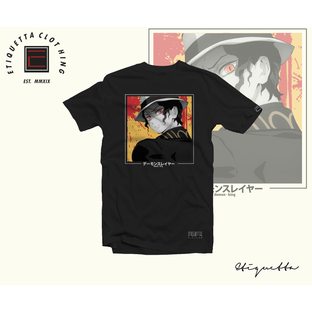 พร้อมส่ง Anime Shirt - ETQTCo. - Demon Slayer - Muzan การเปิดตัวผลิตภัณฑ์ใหม่ T-shirt