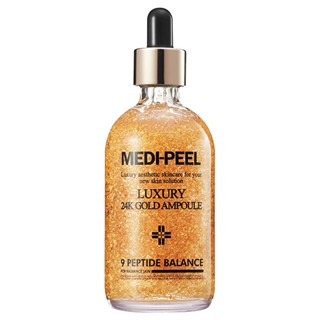 MEDI-PEEL Luxury 24K Gold Ampoule 100ml .แอมพลูผสมทองคำ24K เพื่อผิวหน้ากระชับ ฝ้ากระจางลง เนียบใส ขายดีในเกาหลี