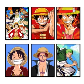 โปสเตอร์ภาพวาดสีน้ํามันบนผ้าใบ รูปการ์ตูนอนิเมะ One Piece Monkey D Luffy สไตล์ญี่ปุ่น ไม่มีกรอบ สําหรับตกแต่งผนังบ้าน