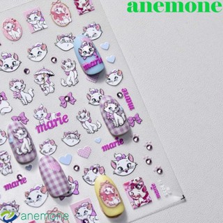 Anemone สติกเกอร์ติดเล็บ ลายการ์ตูนชินจัง แมวมารี มีกาวในตัว สําหรับตกแต่งเล็บ