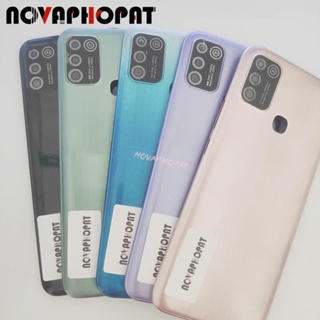 Novaphopat ฝาครอบแบตเตอรี่ ปุ่มปรับระดับเสียง ด้านหลัง สําหรับ Infinix Hot 10 Play X688