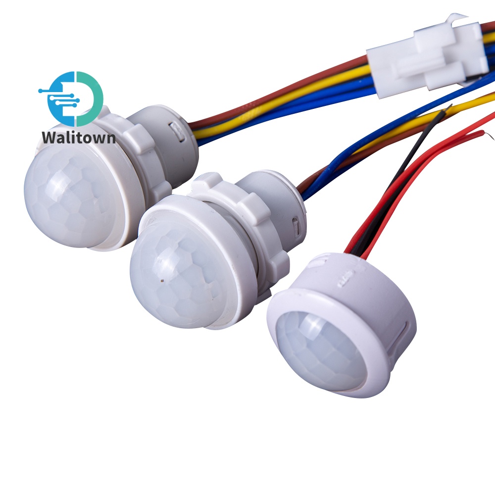 DC12-24V AC110-240V ไม่สามารถปรับได้เวลาล่าช้าสวิตช์เหนี่ยวนำอินฟราเรดของร่างกายมนุษย์แบบฝังตัว ด้วยการควบคุมแสง / ไม่มีการควบคุมแสง