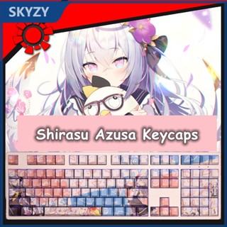 Shirasu Azusa Keycaps Cherry Profile Anime Blue Archive PBT Dye Sub คีย์บอร์ดเชิงกล Keycap