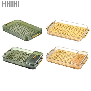 Hhihi Water  Serving Tray  2 Handle Double Layer Water Drainage  Tray Decorative Fashionable Simple  for Home