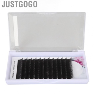 Justgogo 12mm   Easy To Operate Chemical Fiber Yarn Extension False Eyelash Dense and Thickened and Lengthened Natural  for Stage for Individuals