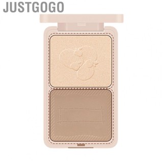 Justgogo Highlighting and Shading Palette Highlighter  Face Contouring Kit Makeup Contour Champagne Grey