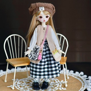 ชุดเสื้อผ้า พร้อมหมวก อุปกรณ์เสริม สําหรับตุ๊กตา 1/6 Bjd Dress Up 28 ซม.