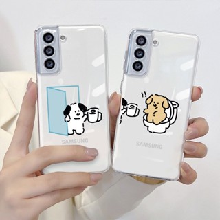 เคสโทรศัพท์มือถือแบบนิ่ม ใส ลายสุนัขน่ารัก สําหรับ Samsung A54 A53 A24 A14 A34 A04 A04E A13 A04s A23 A52s A33 M23 M53 A73 A12 M12 A22 M22 A50 A32 A50s A30s A51 A52 A72 5G