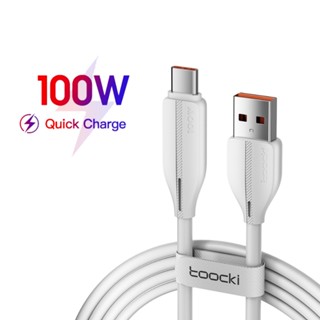 สายชาร์จเร็ว 100W Type C 6A USB Type C สายชาร์จข้อมูล USB-C สายชาร์จ