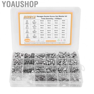 Yoaushop Screw Nut Washer Assortment  Various Sizes Stainless Steel Screws Nuts Washers  for