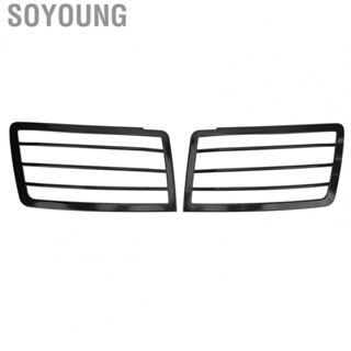 Soyoung Car Headlight Lampshade Protection  Rustproof Back Adhesive Car Headlight Grill Guard Black  for Modification