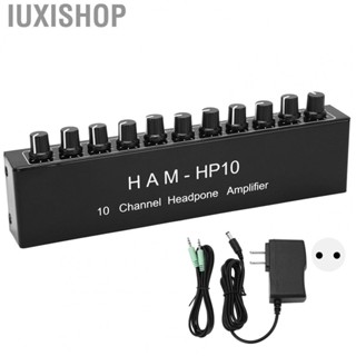 Iuxishop 10 Channel Headpone Magnifier  Independent Control Good Compatibility Audio Distributor 100‑240V  for Stage Application