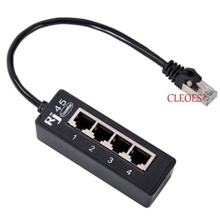 CLEOES RJ45 Network splitter Wired RJ45 Cable Splitter RJ45 Connector LAN Network Splitter Port 1 Male To 4 Female Extension Adapter Male to Female Cable Connector Ethernet Adapter/Multicolor