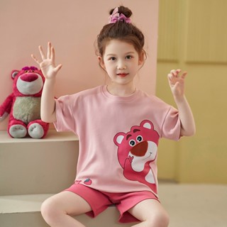 New short-sleeved pure cotton childrens pajamas Summer Childrens Cute Cartoon Home Clothes