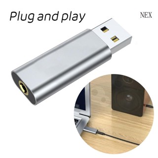 Nex อะแดปเตอร์ USB ขนาดพกพา 3 5 มม. ประสิทธิภาพสูง สําหรับแล็ปท็อป