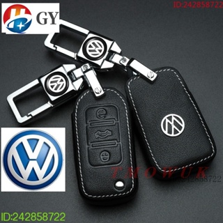 พร้อมส่ง เคสกุญแจรีโมทรถยนต์ หนังวัวแท้ สําหรับ Volkswagen Golf Lupo Polo Tiguan Passat kodiaq touran