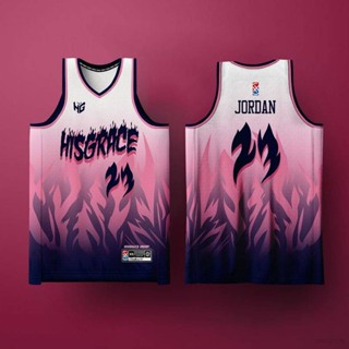 เสื้อกีฬาบาสเก็ตบอล Jordan Jersey สีชมพู พลัสไซซ์ สําหรับผู้ชาย และผู้หญิง