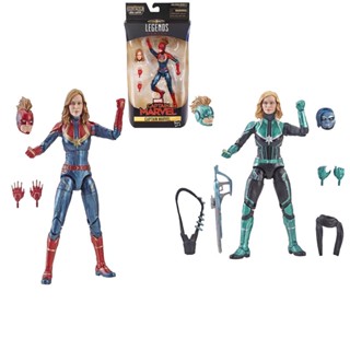 โมเดลฟิกเกอร์ Avengers Captain Marvel Legends ขยับได้ เปลี่ยนหัวได้ ขนาด 6 นิ้ว สําหรับตกแต่ง