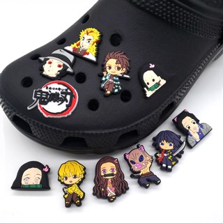 เข็มกลัด ลายการ์ตูนอนิเมะญี่ปุ่น Demon Slayer Jibbits อุปกรณ์เสริม สําหรับตกแต่งรองเท้า Crocs Charms Nezuko Jibitz