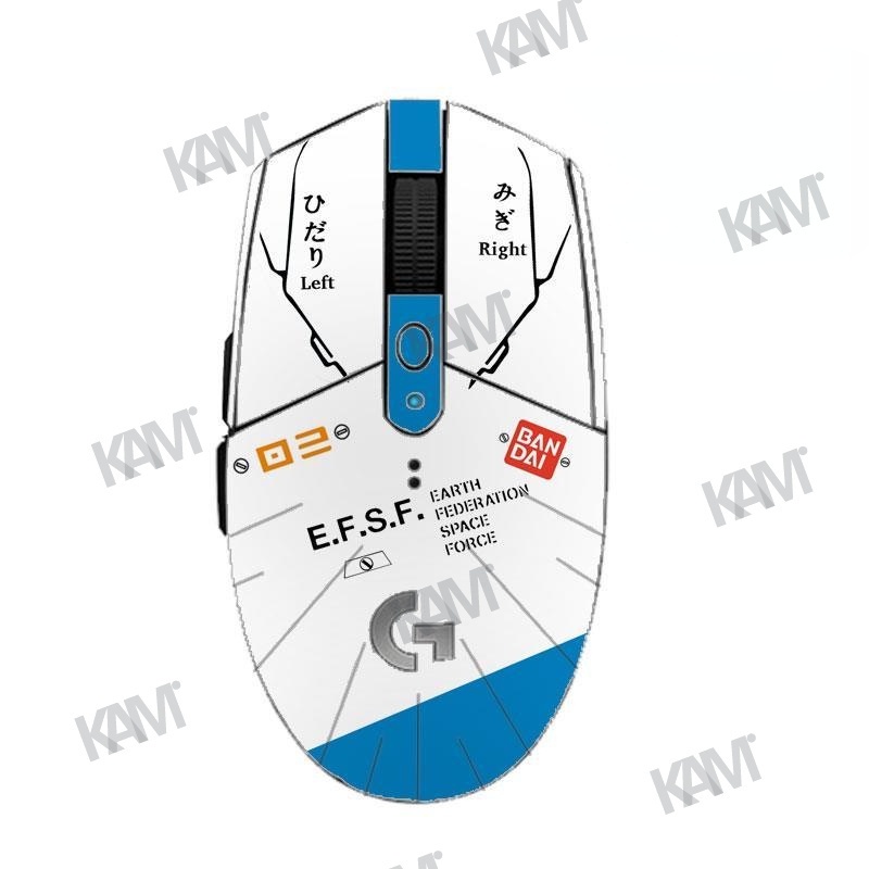 Kam Mouse Side Grip สติกเกอร์ยืดสติกเกอร์เคลือบด้านกันลื่นฟิล์มป้องกันดูดซับเหงื่อการ์ตูนผิวเมาส์สำหรับ Logitech G102 G304 ฟิล์มป้องกันรอยขีดข่วน