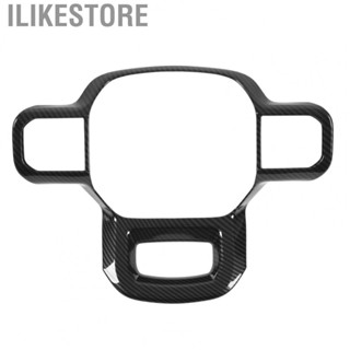 Ilikestore Steering Wheel Panel Cover  Steering Wheel Trim Protective Easy Installation Stylish Carbon Fiber Look  for Cars