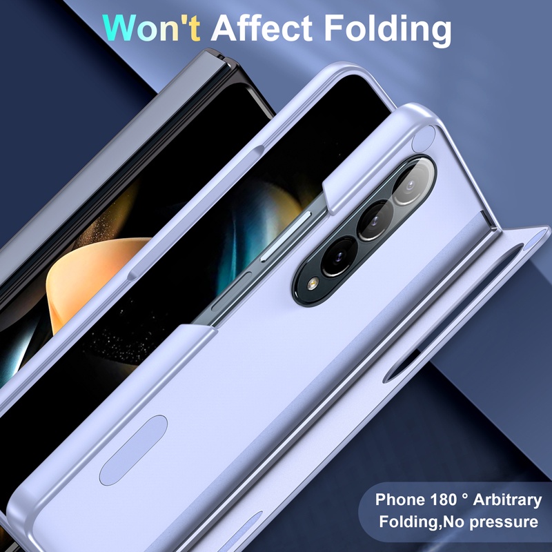 สําหรับ Samsung Galaxy Z พับ 7 6 5 4 กรณี ELVEV กันกระแทก PC ผิวพับขาตั้งป้องกันเต็มรูปแบบ ราคา ถูกที่สุด ดีลบีเคเค แกลเลอรีภาพที่ 4