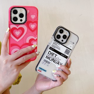 Casetify เคสโทรศัพท์มือถือ กันกระแทก ลายหัวใจ แต่งกลิตเตอร์ สีแดง สําหรับ iPhone 14 ProMax 14 Pro 13 ProMax 12 Pro Max 11 ProMax