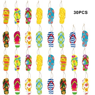 30pcs Home Beach Party Hawaii Tropical Paper With Rope For Tree Summer Hanging Ornament