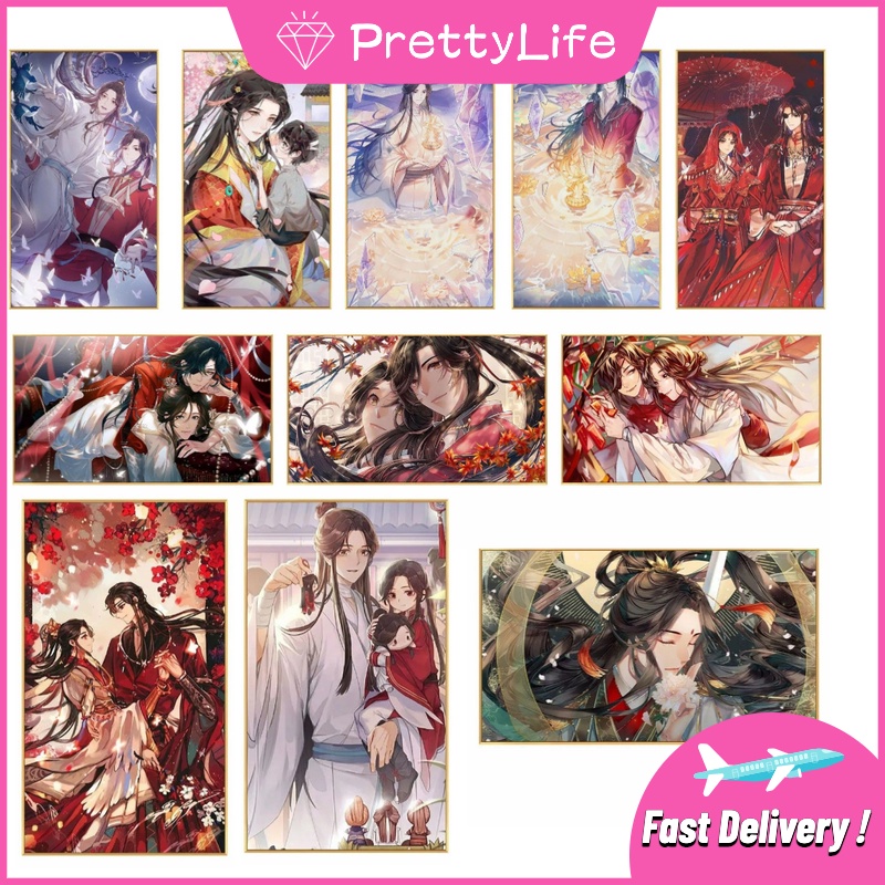 【PL】ภาพปักครอสสติตช์คริสตัล ลายอนิเมะ Heaven Official's Blessing 5d ขนาด 30x50 ซม. 40x70 ซม. 50x90 ซม. สําหรับตกแต่งบ้าน ห้องนอน ห้องนั่งเล่น