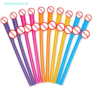 Loveoionia1 หลอดดูดน้ําเซ็กซี่ สีนู้ด สําหรับเจ้าสาว 10 ชิ้น