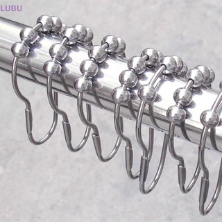 Lubu ใหม่ ห่วงผ้าม่านอาบน้ํา นิกเกิล Sa 5 ลูกกลิ้ง 12 ชิ้น