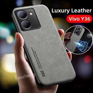 เคสโทรศัพท์มือถือหนัง กันกระแทก หรูหรา สําหรับ Vivo Y36 VivoY36 4G 5G 2023