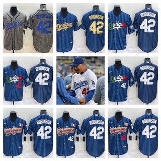 Los Angeles Dodgers Jackie Robinson เสื้อยืดเบสบอลบุรุษ