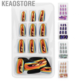 Keaostore Artificial Fake Nails  False Bright Color for Nail Salons Home Use