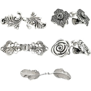 5pcs Alloy Collar Shirt Scarf Dress Sweater Cloak Women Girls Vintage Metal Brooches Shawl Pins Cardigan Clips