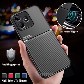 เคสโทรศัพท์มือถือหนัง ซิลิโคนนิ่ม TPU กันกระแทก พร้อมที่ตั้งวาง สีพื้น สําหรับ Realme C53 C51 2023 RealmeC53 4G Realmi Real Me C 53 51 4G