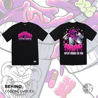 📦พร้อมส่ง BEHIND เสื้อยืด “ CODEINE OVER ICE “  แขนสั้น แนวสตรีท  เสื้อยืดชาย หญิง T-shirt ผ้าฝ้ายบริสุทธิ์ T-shirt