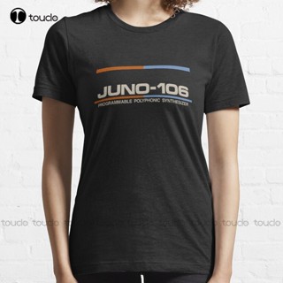 เสื้อยืดลําลอง แขนสั้น คอกลม พิมพ์ลาย Juno-106 Synth 80S สไตล์วินเทจ สําหรับผู้ชาย ผู้หญิง ไซซ์ 106