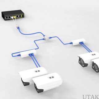 Utake POE Splitter 1-To-2 สายเคเบิลประหยัดตัวเชื่อมต่อ RJ45 สามทาง สําหรับกล้อง