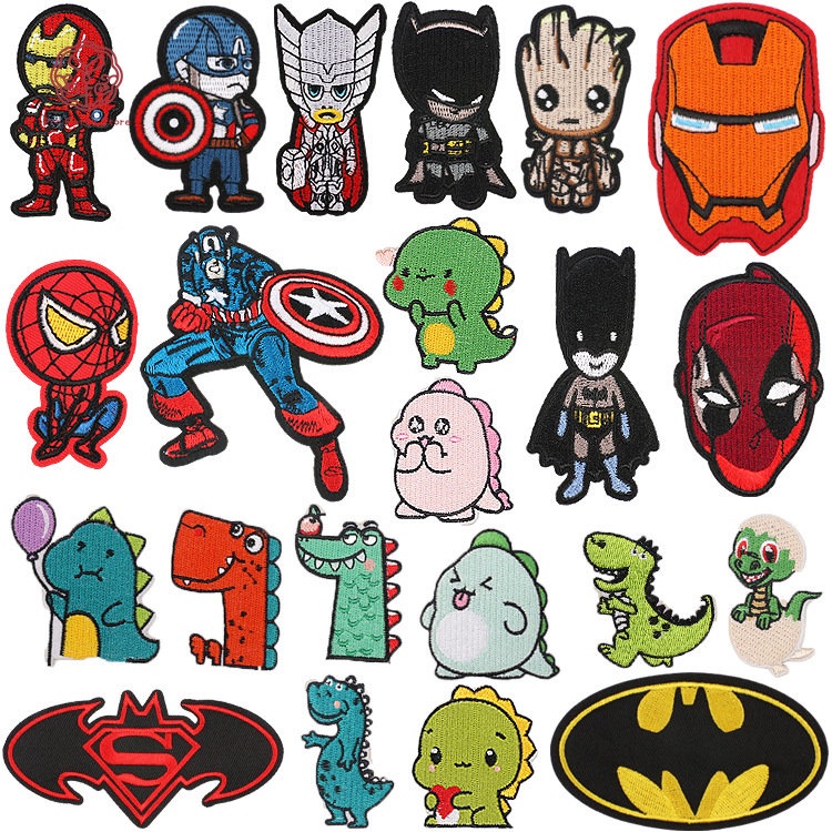 แผ่นแพทช์สติกเกอร์ ปักลาย Marvel Iron Man DIY สําหรับติดตกแต่งเสื้อผ้า