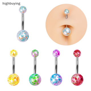 [highbuying] 5 ชิ้น เซ็กซี่ ที่มีสีสัน ด่าง สเตนเลส อะคริลิค บอล ปุ่มท้อง แหวน สําหรับผู้หญิง สะดือ ชุดเครื่องประดับ ใหม่ พร้อมส่ง