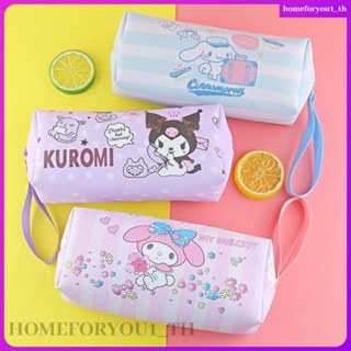 กระเป๋าดินสอ หนัง PU ขนาดใหญ่ จุของได้เยอะ ลายการ์ตูน Sanrio น่ารัก เครื่องเขียน สําหรับนักเรียน