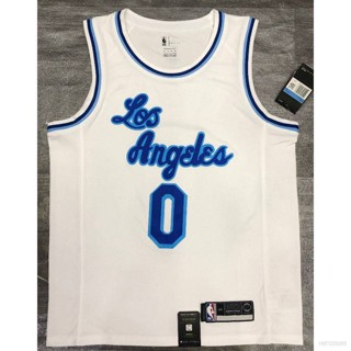 เสื้อกีฬาแขนกุด ลายทีม NBA Jersey Los Angeles Lakers No.0 KUZMA สีขาว สไตล์คลาสสิก เรโทร พลัสไซซ์