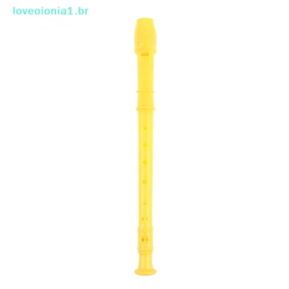 Loveoionia1 เครื่องบันทึกเสียงพลาสติก 8 หลุม ขลุ่ยยาว เครื่องเป่าลมไม้ สีสันสดใส br