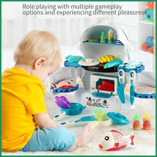 Kids Kitchen Playset ครัวจำลองสำหรับเด็กของเล่นสนุกแกล้งทำเป็นเล่นอาหารและบ้านของเล่นสำหรับเด็กวัยหัดเดินเด็กชายและเด็กหญิง