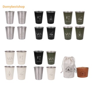 [Domybestshop.th] Shinetrip แก้วมักสเตนเลส สําหรับตั้งแคมป์ บาร์บีคิว เบียร์ กาแฟ ชา 4 ชิ้น ✨