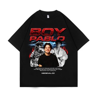 【hot tshirts】เสื้อยืดผ้าฝ้ายเสื้อยืด BOY PABLO ASIAN TOUR 2022 | วินเทจ | เสื้อยืด ขนาดใหญ่ สีดํา | Rap TEE เสื้อยืด | ว