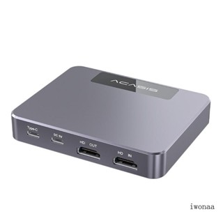 Iwo เครื่องบันทึกวิดีโอเกม 1080P 120fps 4K Type C Live Vedio Grabber Recorder 3 5 ไมโครโฟน Aux สําหรับสวิตช์